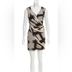 Diane Von Furstenberg Cream Asymmetrical Sheath Dress Cocktail